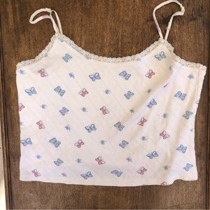 Vintage 90s Pointelle Butterfly Tank